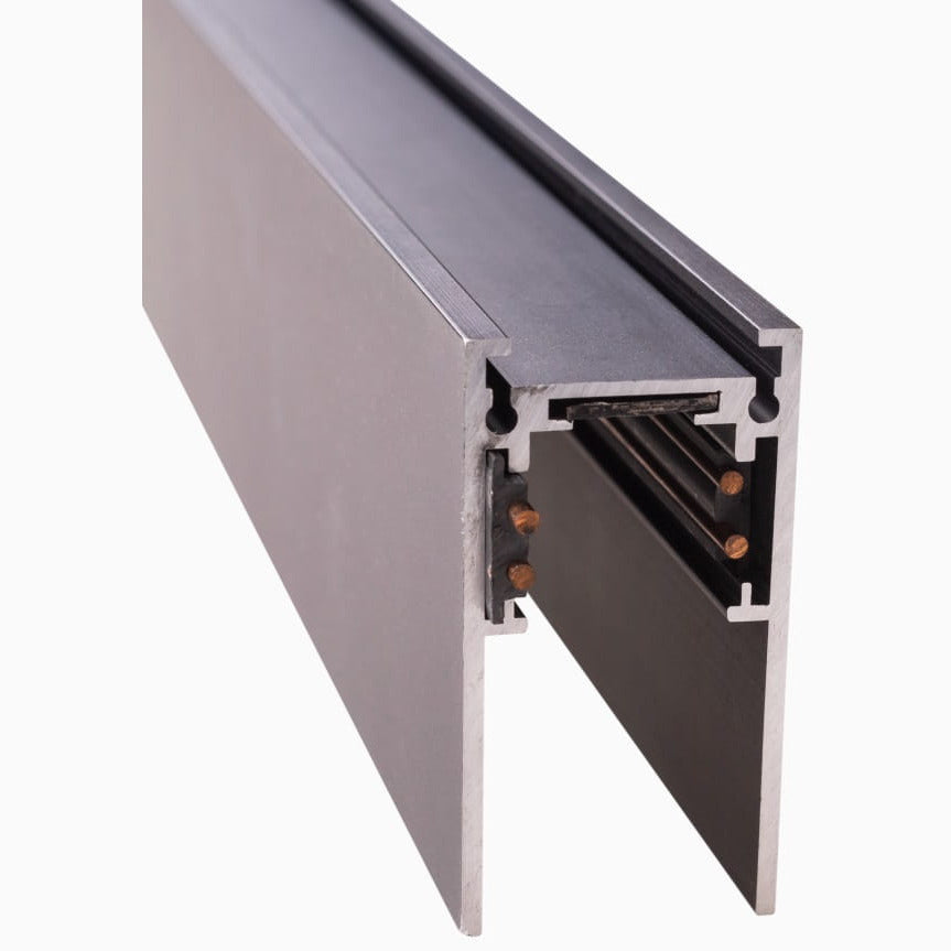 Rail aimanté Magnetic en saillie profil haut 2 m noir