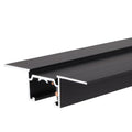 Rail aimanté Micro11 encastré en aluminium noir avec ses conducteurs en cuivre visibles en bout