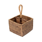 Range-couverts Caddy N°2 en rotin à deux compartiments 29 cm