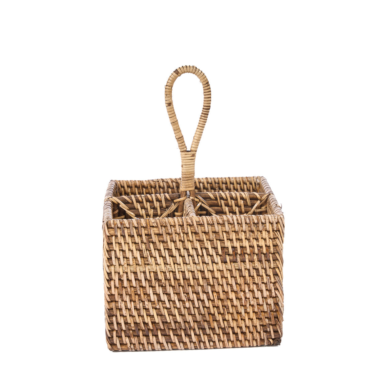 Range-couverts Caddy N°4 en rotin à quatre compartiments 28 cm, vue 5