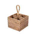 Range-couverts Caddy N°4 en rotin à quatre compartiments 28 cm