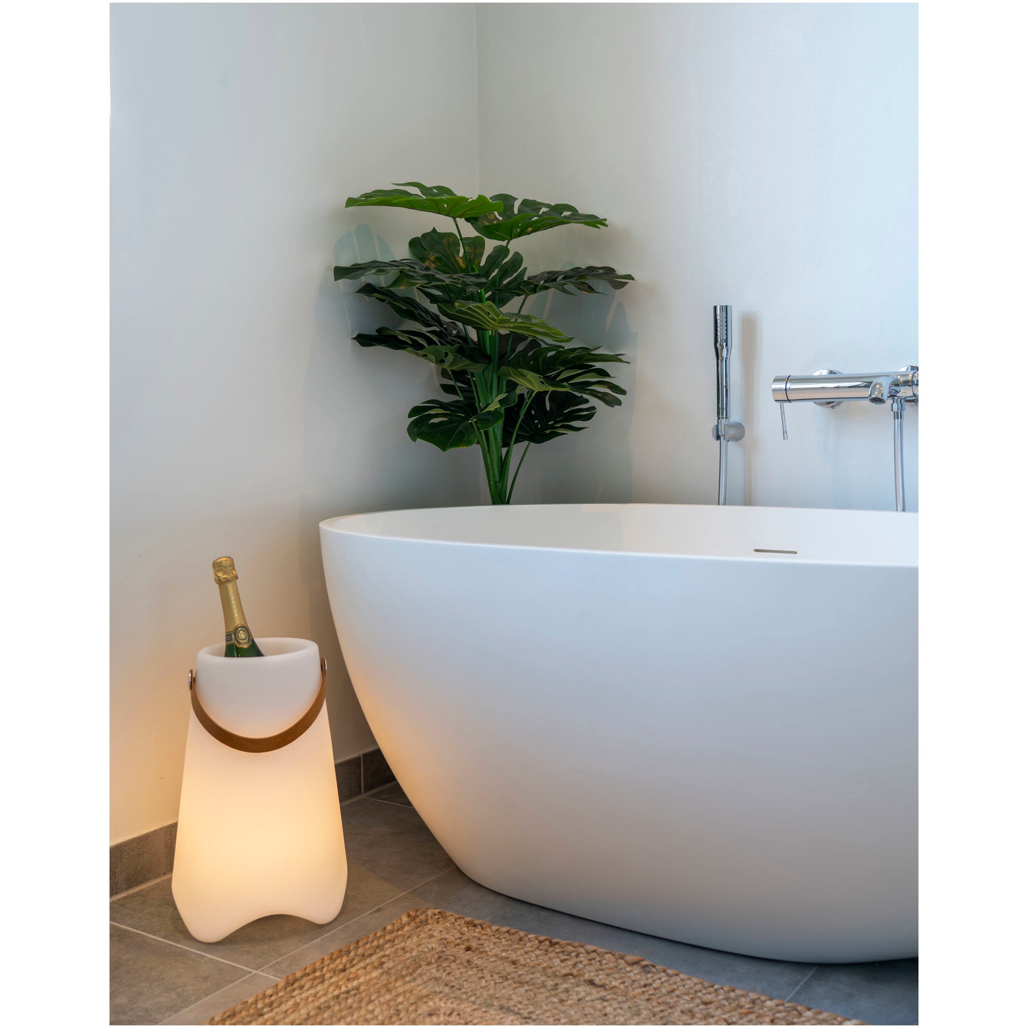 Refroidisseur lumineux Bristol LED blanc salle de bain baignoire champagne