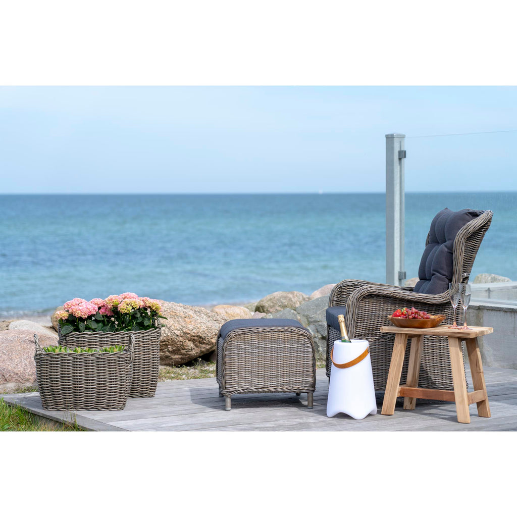 Refroidisseur à vin Bristol LED blanc terrasse bord de mer fauteuil rotin