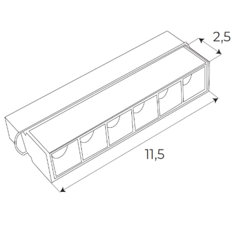 Dimensions Réglette Magnetic à grille profonde 11 cm blanche
