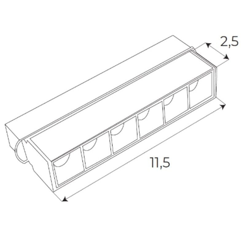 Réglette Magnetic à grille profonde 11 cm noire connecté Zigbee, vue 3