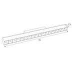 Réglette Magnetic à grille profonde 35 cm noire Dali, vue 2