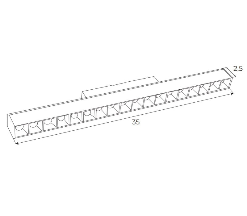 Dimensions 35cm Black Deep Grid Magnetic Batten