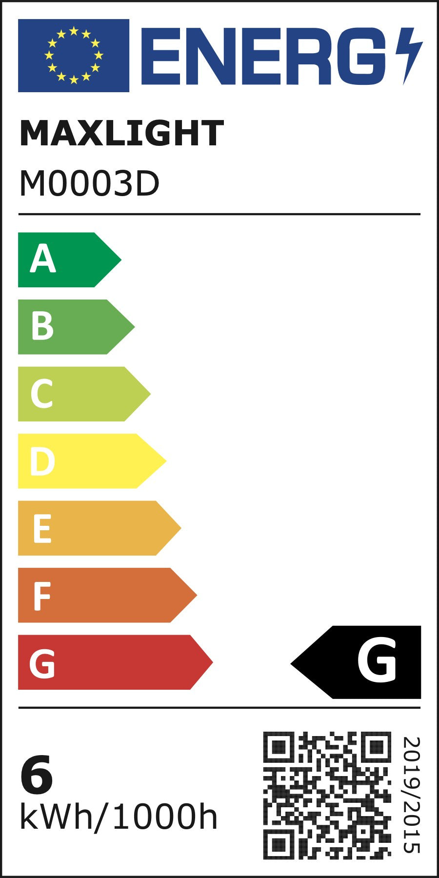 Étiquette énergie classe G de la réglette Magnetic à grille profonde 11 cm