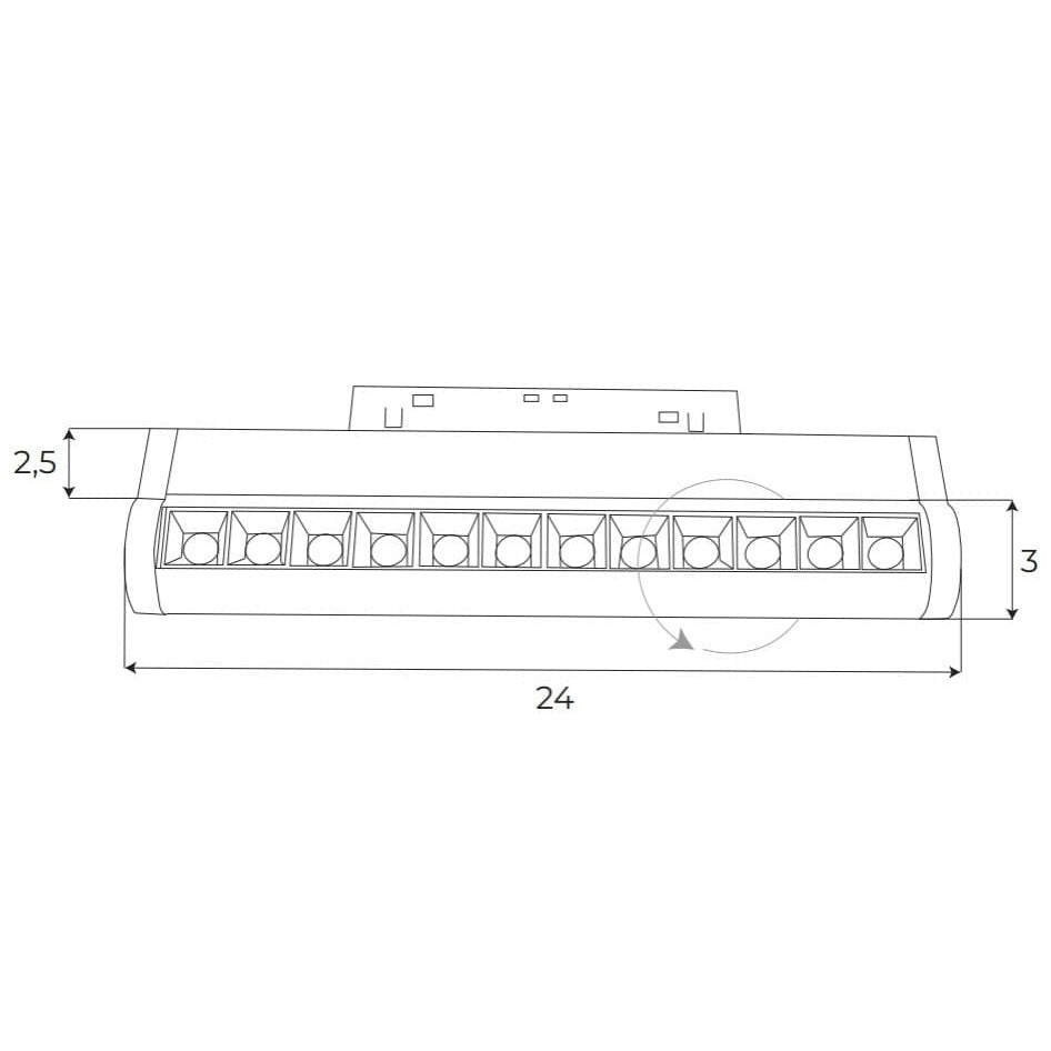 Réglette Magnetic orientable pliable à grille noire, vue 3