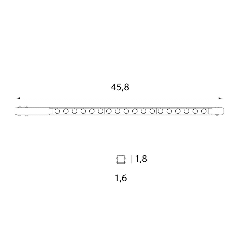 Dimensions Réglette Magnetic plate à grille 48 cm blanche connecté Zigbee