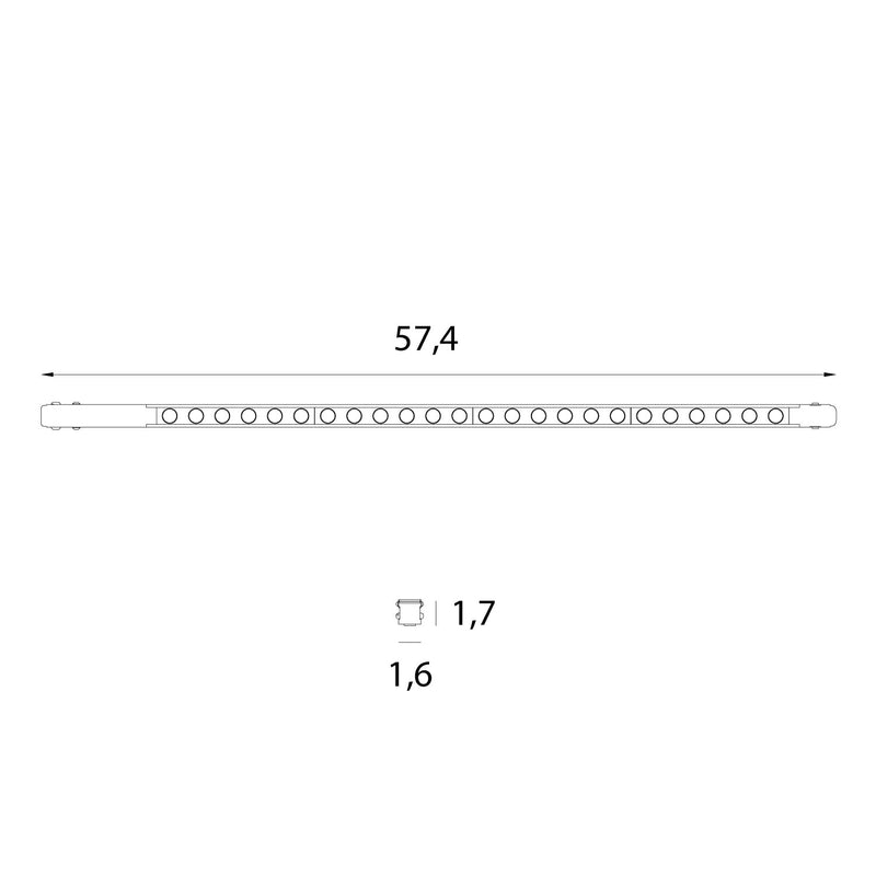 Dimensions Réglette Magnetic plate à grille 61 cm blanche