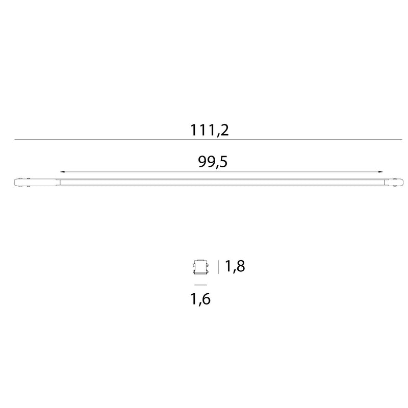 Dimensions Regleta Magnetic plana luminosa 104 cm blanca conectada Zigbee