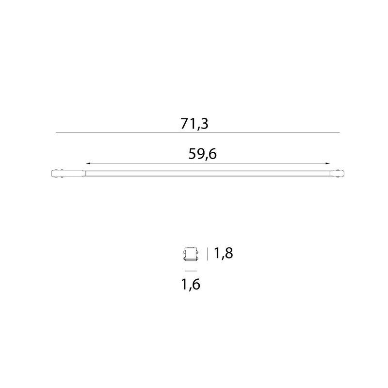 Dimensions Réglette Magnetic plate lumineuse 72 cm blanche