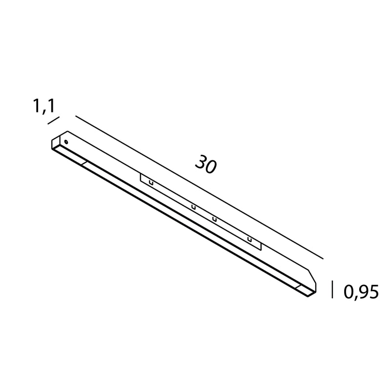 Dimensions Réglette Micro11 lumineuse plate 12 W noire