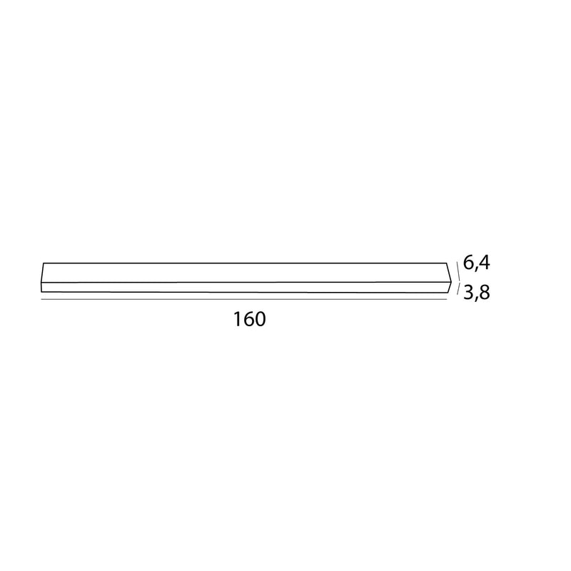 Dimensions Réglette RX noire 160 cm