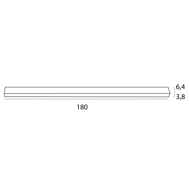 Dimensions Réglette RX noire 180 cm