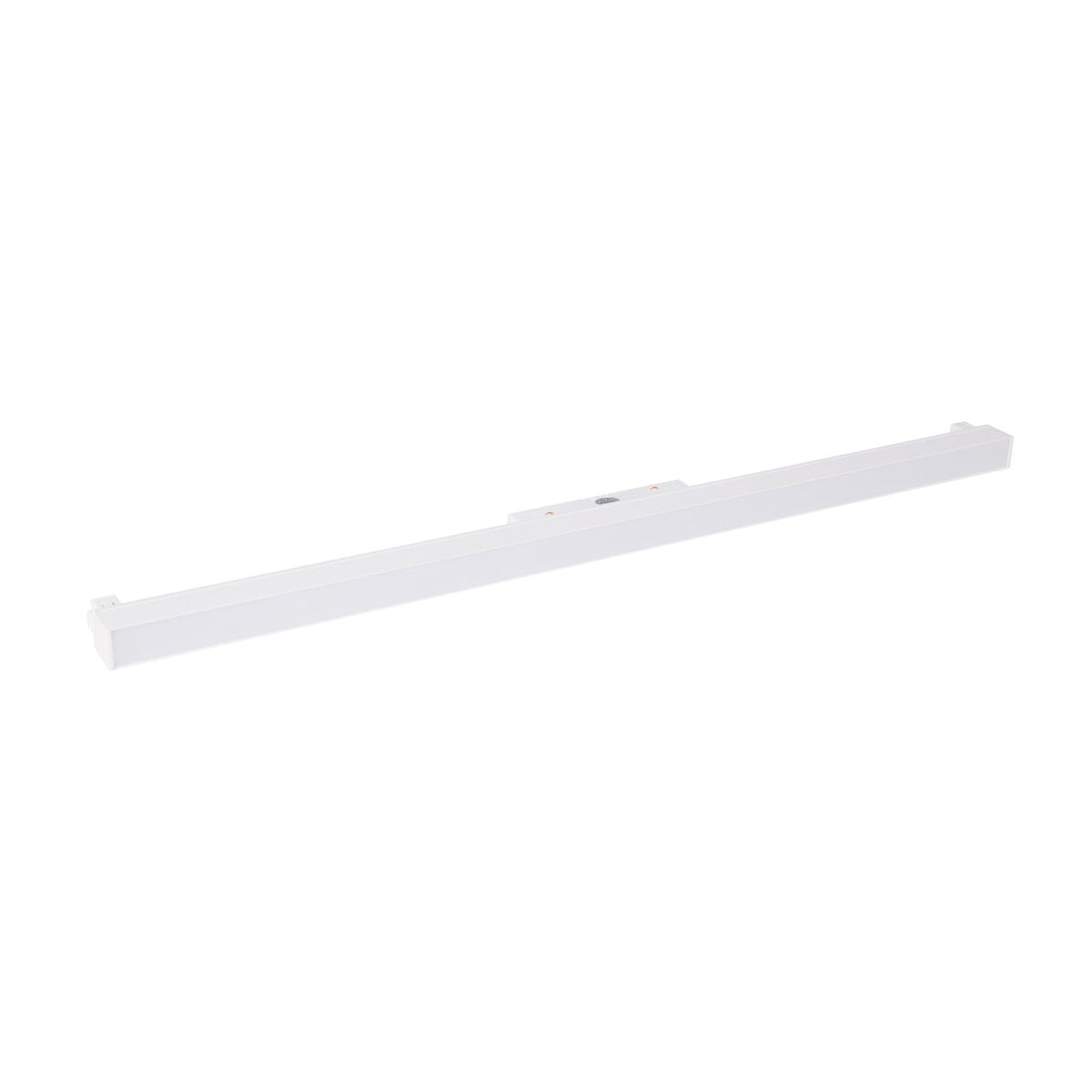 Réglette sur rail Magnetic métal blanc à diffuseur vue de trois quarts avec son connecteur