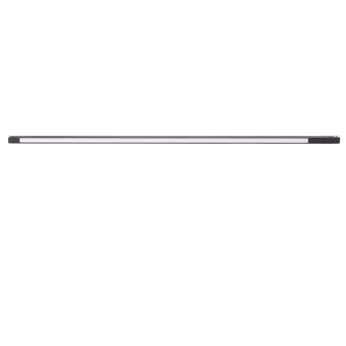 Réglette Magnetic plate lumineuse Métal noir 111 cm vue de face avec son long diffuseur opale