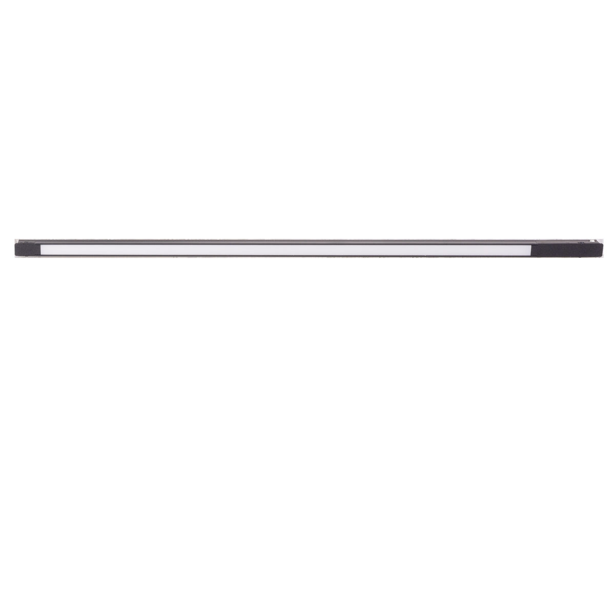 Réglette Magnetic plate lumineuse Zigbee Métal noir 71 cm vue de face avec son diffuseur opale entre deux embouts
