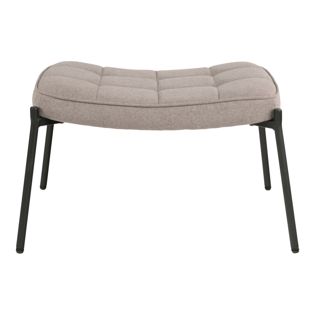 Repose-pieds Glasgow stone matelassé damier pieds noir vue de face