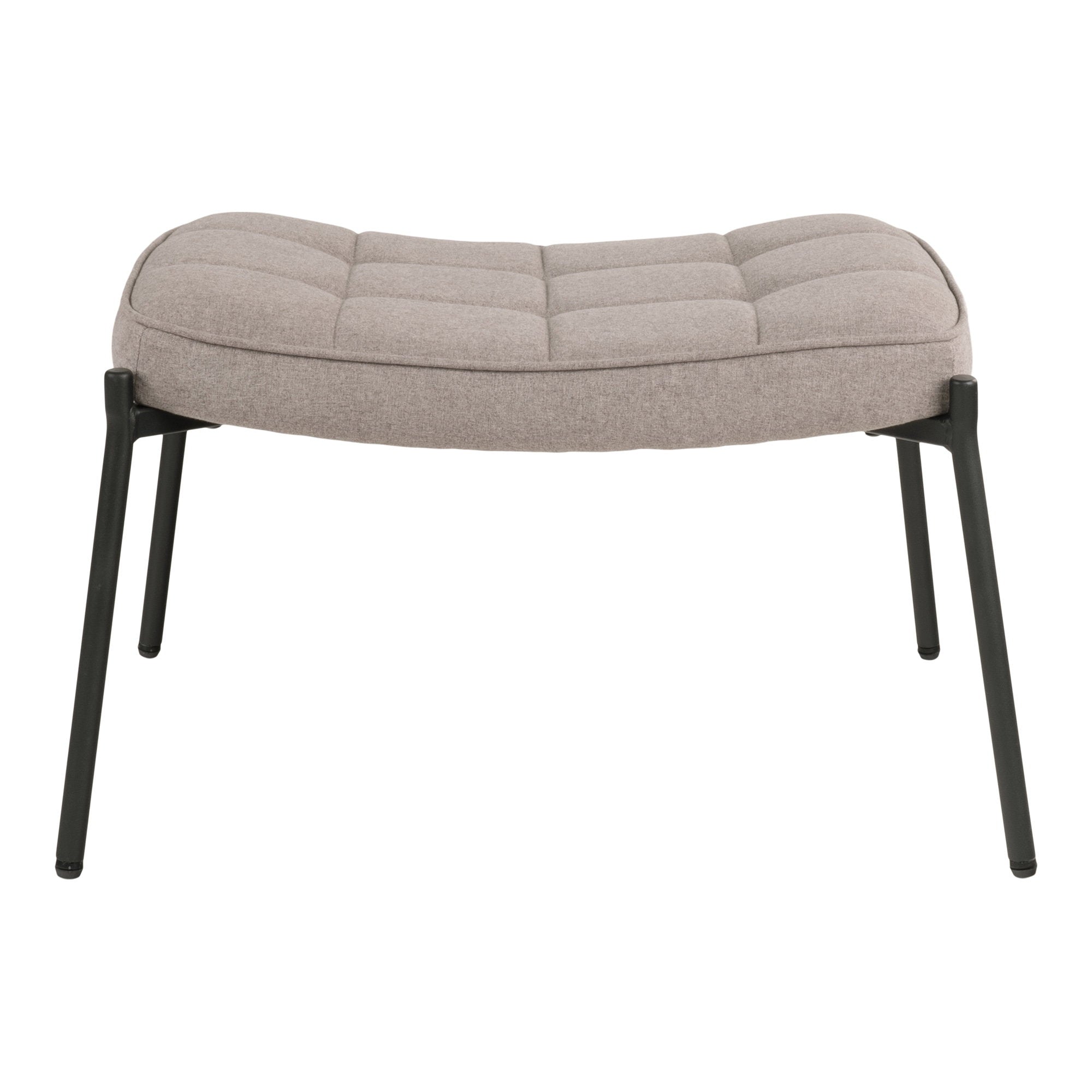 Repose-pieds Glasgow stone matelassé damier pieds noir vue de face
