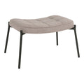 Repose-pieds Glasgow stone capitonné pieds métal noir 63 cm vue trois quarts
