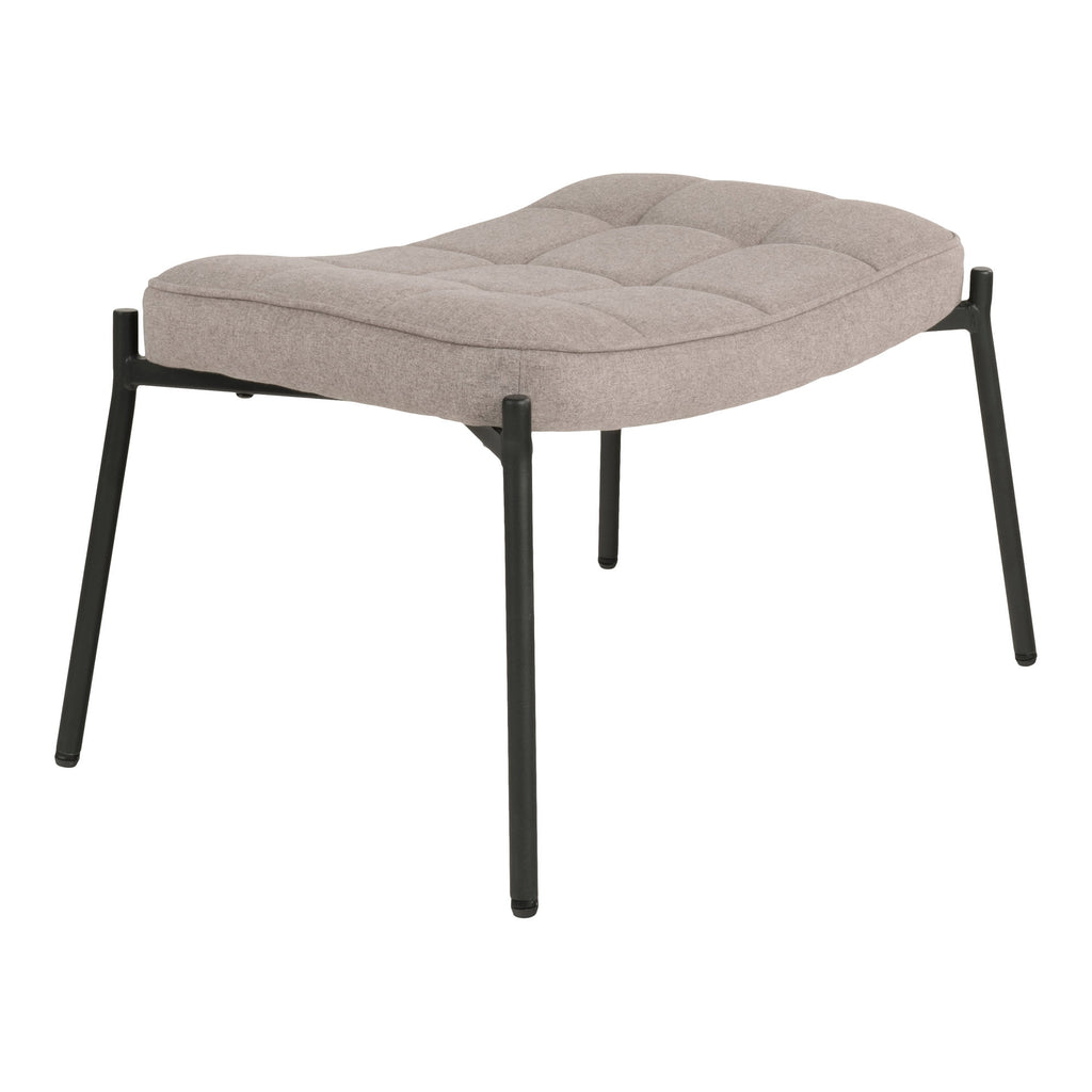 Repose-pieds Glasgow stone pieds métal noir vue de côté 63x42x37 cm