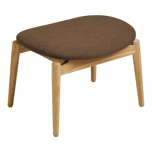 Repose pieds Olvera tissu brun chêne 53 cm