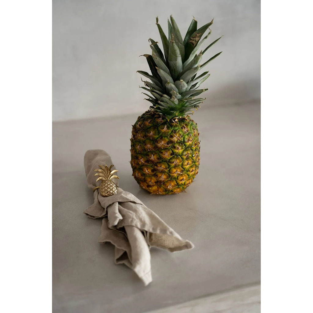 Rond de serviette Ananas en laiton doré, vue 8