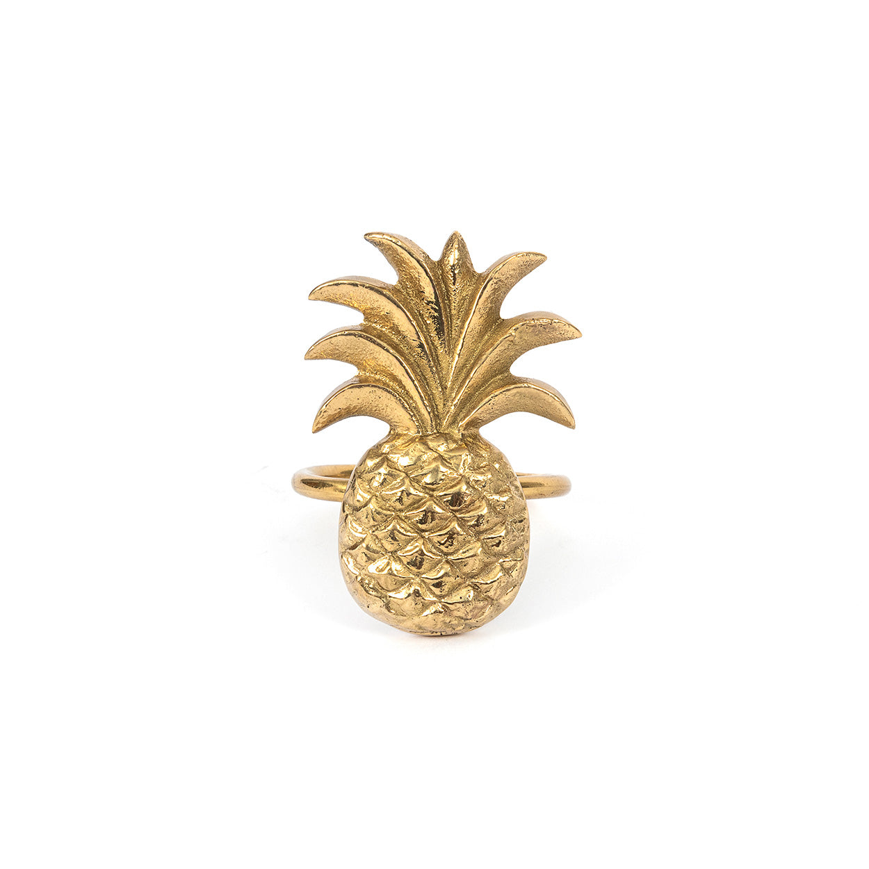 Rond de serviette Ananas en laiton doré