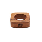 Rond de serviette carré en teck massif 6 cm, vue 7