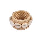 Rond de serviette en rotin naturel et coquillages 7 cm, vue 4