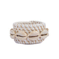 Rond de serviette en rotin tressé blanc et coquillages 7 cm