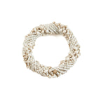 Rond de serviette torsadé en perles ivoire 6 cm en situation