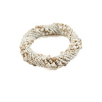 Rond de serviette torsadé en perles ivoire 6 cm, vue 3
