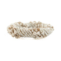 Rond de serviette torsadé en perles ivoire 6 cm
