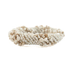 Rond de serviette torsadé en perles ivoire 6 cm