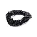 Rond de serviette torsadé en perles de verre noires 6 cm