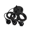 Rosace de plafond 3 cordons de suspension noirs 250 cm