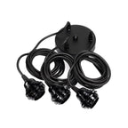 Rosace de plafond 3 cordons de suspension noirs 250 cm