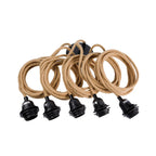 Rosace de plafond 5 cordons de suspension en jute naturel 350 cm