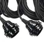 Rosace de plafond 5 cordons de suspension noirs 350 cm en situation