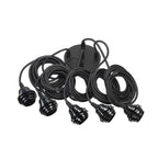 Rosace de plafond 5 cordons de suspension noirs 350 cm