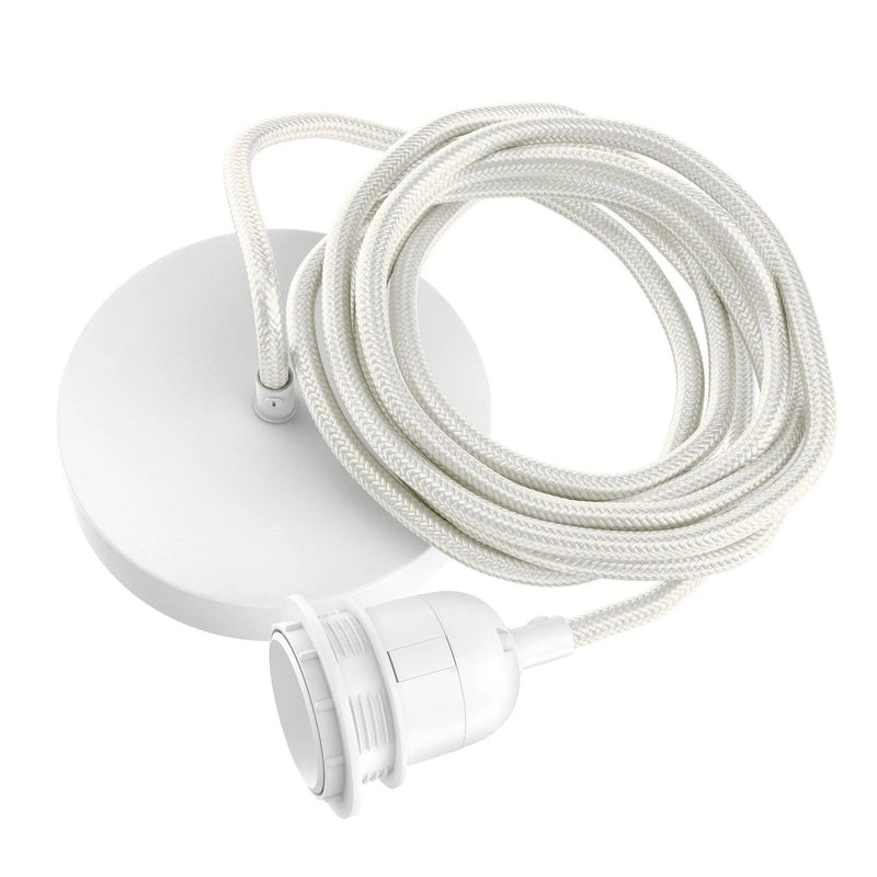 Dimensions Rosace de plafond et cordon de suspension blanc 250 cm