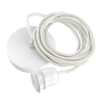 Rosace de plafond et cordon de suspension blanc 250 cm