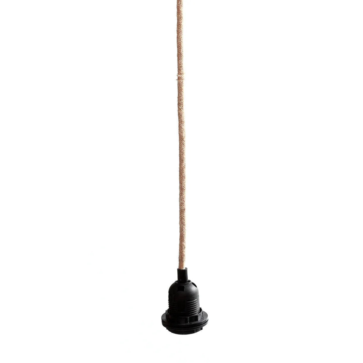 Rosace de plafond et cordon de suspension en jute naturel 250 cm en situation