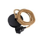 Rosace de plafond et cordon de suspension en jute naturel 250 cm