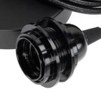 Rosace de plafond et cordon de suspension noir 250 cm, vue 3