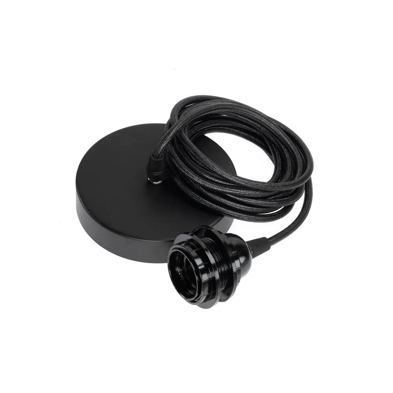 Dimensions Rosace de plafond et cordon de suspension noir 250 cm