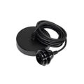 Rosace de plafond et cordon de suspension noir 250 cm